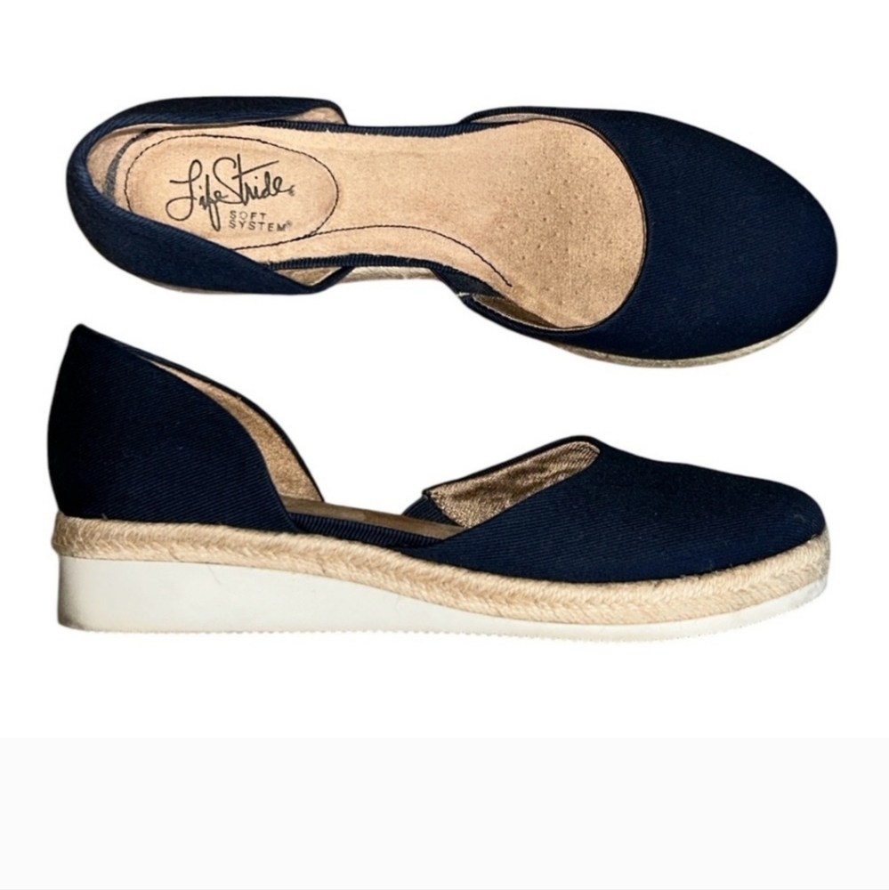 Life Stride Soft System Cassidy Navy Blue Espadrille Slip-On Shoes